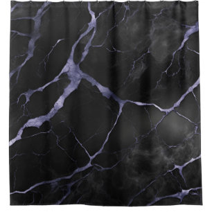 Black and Purple Marble Stone Texture Shower Curtain