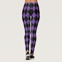 Chic Mardi Gras Purple Harlequin Pattern Capri Leggings