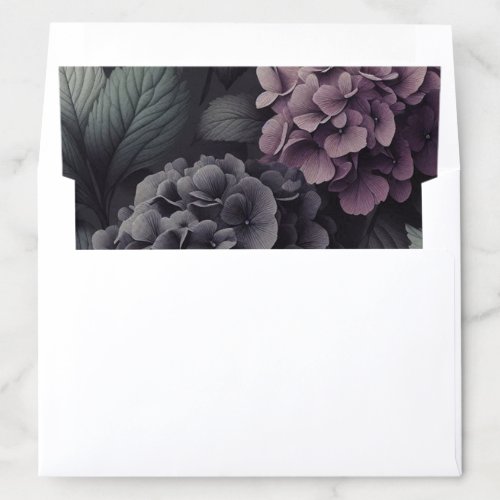 Black and Purple Moody Floral Envelope Liner