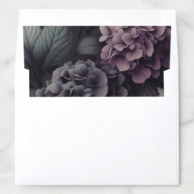 Black and Purple Moody Floral Envelope Liner (In Envelope)