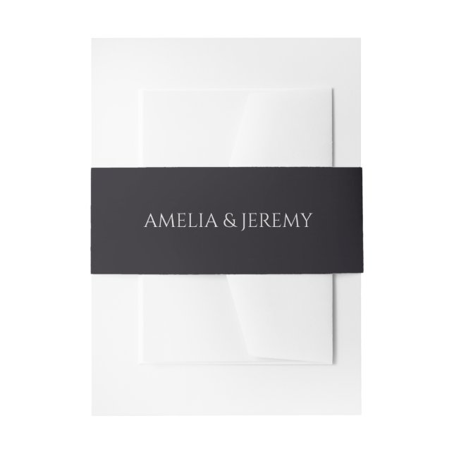 Black and Purple Moody Floral Invitation Belly Band (Front Example)