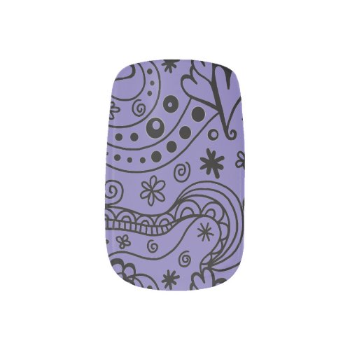 Black and Purple Nail Art