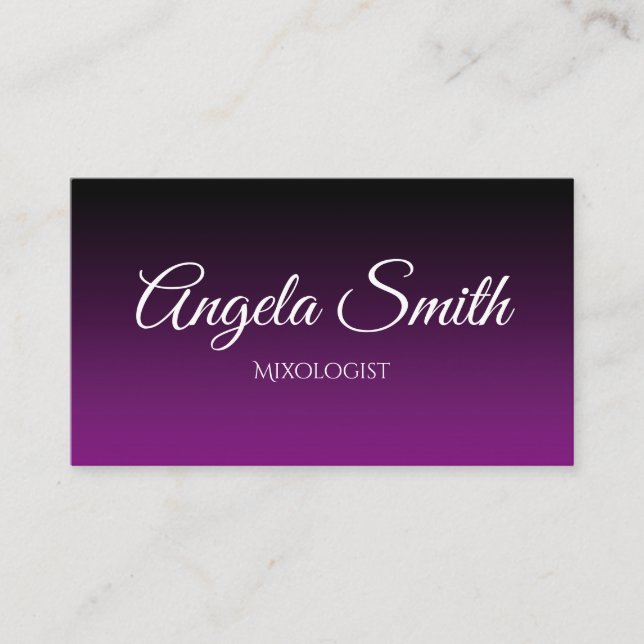 Black and Purple Ombre Business Card (Front)