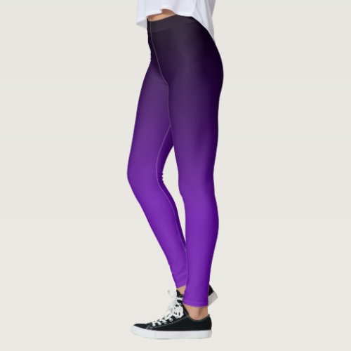 Black and Purple Ombre Pattern Leggings