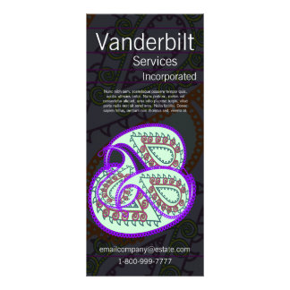 Black and Purple Paisley Rack Card