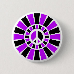 BLACK AND PURPLE PEACE SIGN BUTTON