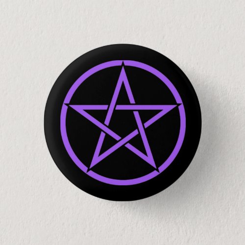 Black and Purple Pentacle Pentagram Button Badge