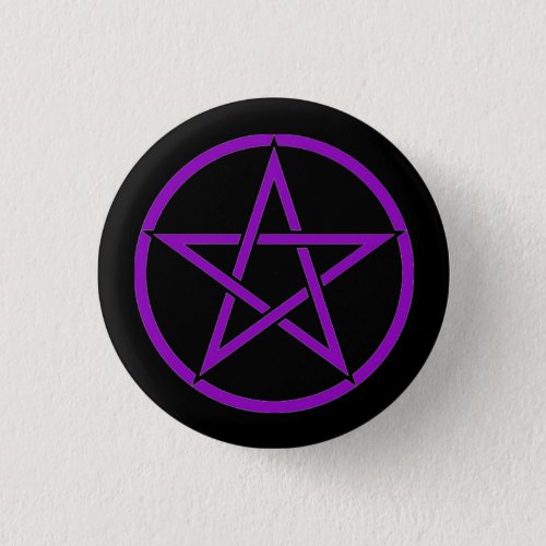 Black and Purple Pentacle Pentagram Button Badge