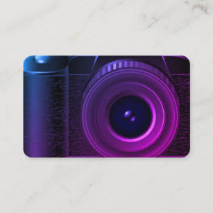 Black and Purple Photographer Camera Business Card