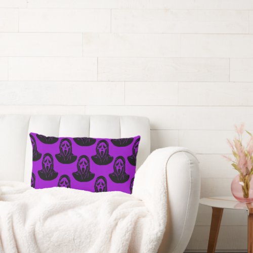 Black and Purple Scream Mask Pattern Lumbar Pillow