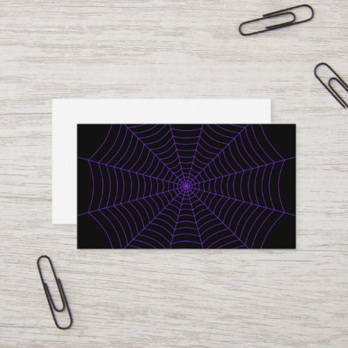 Black and purple spider web Halloween pattern Business Card