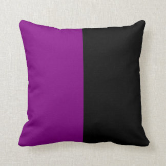 Black and Purple Split Color Throw Pillow