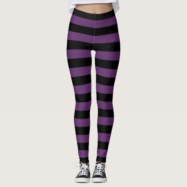 Pink & Purple Vertical Stripes Printed Leggings