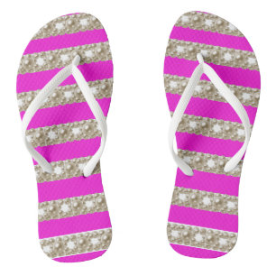 Black and purple Stripes With Stylish pearls Flip Flops