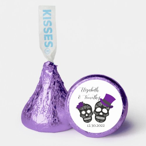Black and Purple Sugar Skull Wedding Hersheys Kisses