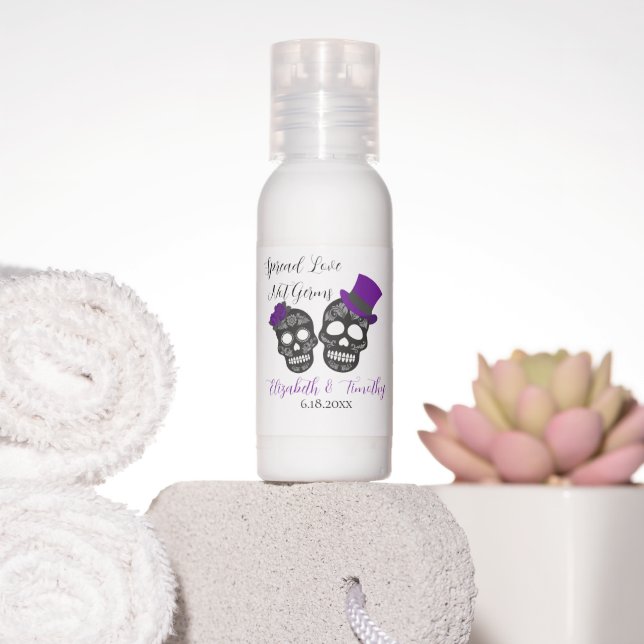 Black and Purple Sugar Skulls Wedding  Hand Lotion (Insitu)