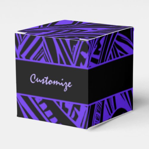 Black And Purple Tribal Abstract Cube Favor Boxes