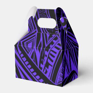 Black And Purple Tribal Abstract Gable Favor Boxes