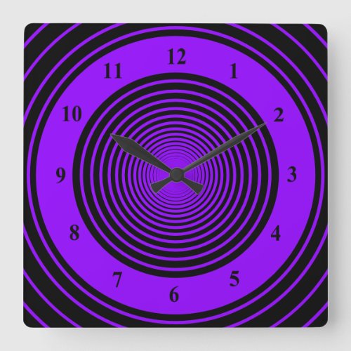 Black and Purple Wall Clock Choose Colors