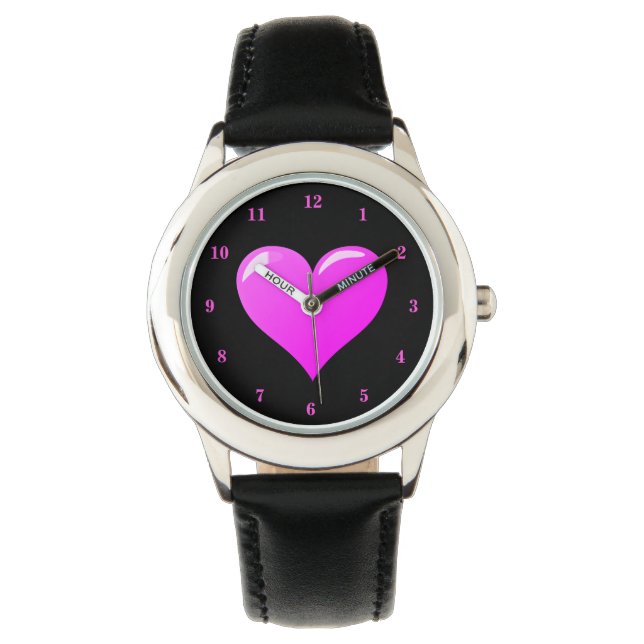 Black and Purple Watch with Heart (Front)