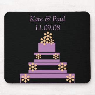Black and Purple Wedding Cake Mouse Pad