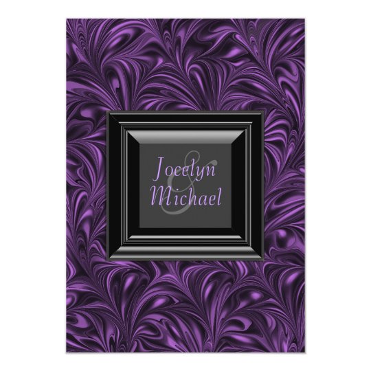 Black and Purple Wedding Save the Date Card