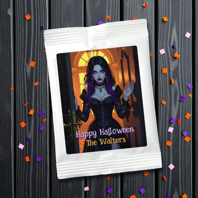 Black and Purple Witch Personalized Halloween Margarita Drink Mix (Creator Uploaded)