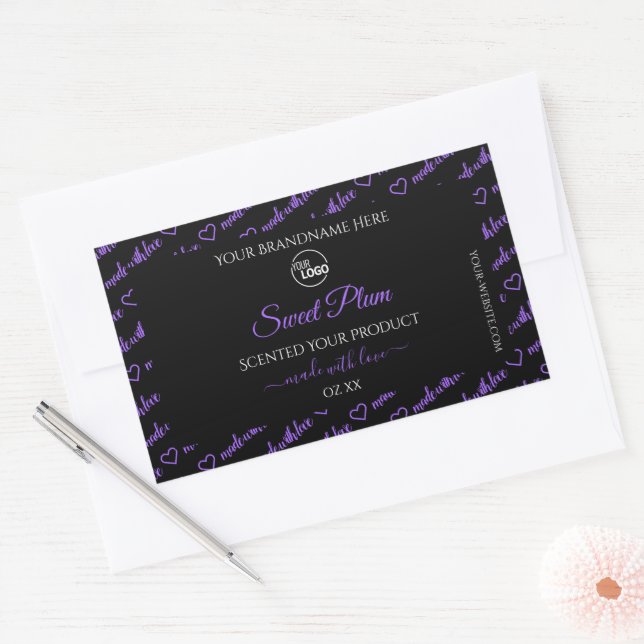 Black and Purple Word Cloud Product Labels Logo (Envelope)