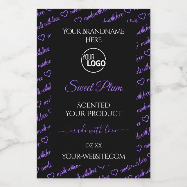 Black and Purple Word Cloud Product Labels Logo (Single Label)