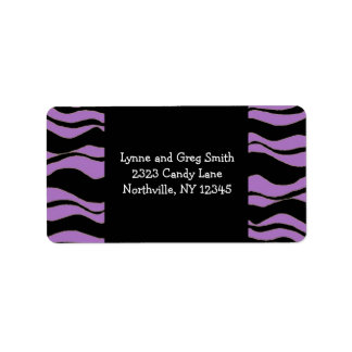 Black and Purple Zebra Pattern Label