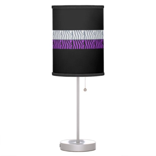 Black and Purple Zebra Pattern Table Lamp