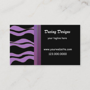 Black and Purple Zebra Print Business Card