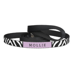 Black and Purple Zebra Print Monogram Pet Leash