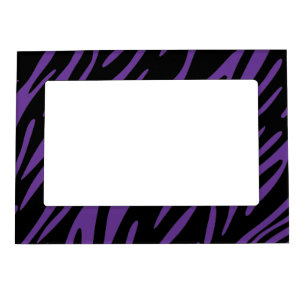 Black and Purple Zebra Stripes Magnet Photo Frame