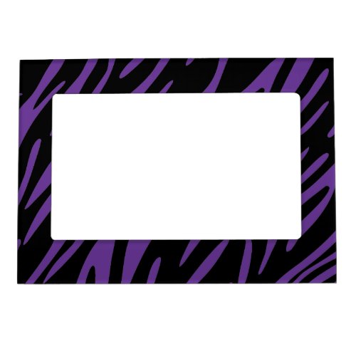 Black and Purple Zebra Stripes Magnet Photo Frame