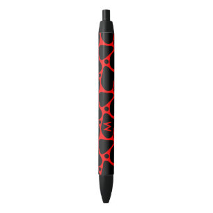 Black and red abstract giraffe pattern pen