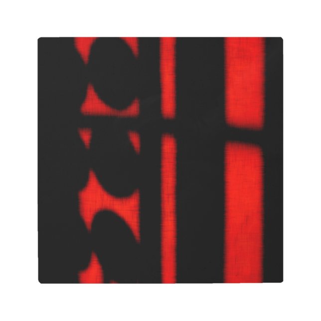 Black and Red Abstract Metal Print (Front)