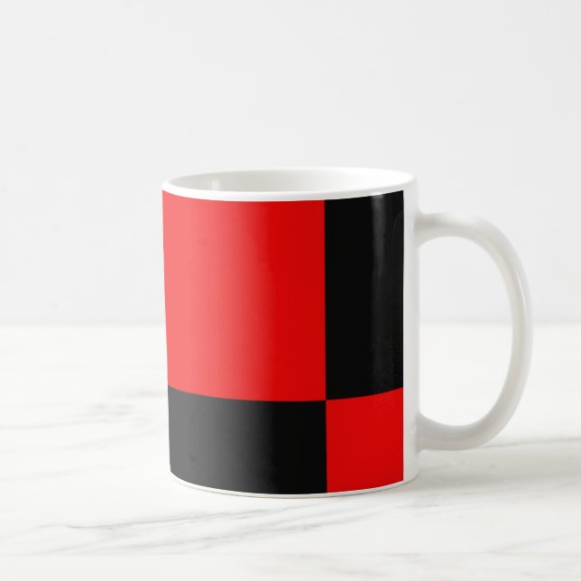Black and Red Abstract Pattern Coffee Mug (Right)