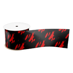 Black and Red Abstract Satin Ribbon