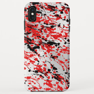 Black and Red Abstract Splash and Drip iPhone XS Max Case