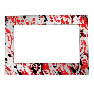 Black and Red Abstract Splash and Drip Magnetic Frame