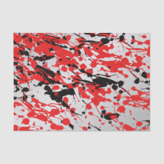 Black and Red Abstract Splash and Drip Tissue Paper