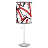 Black and red abstract striped table lamp (Right)