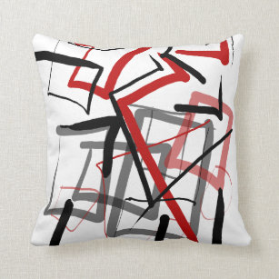 red black gray throw pillows