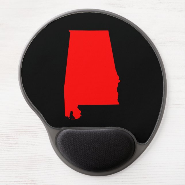 Black and Red Alabama Gel Mouse Pad (Front)