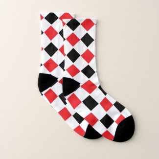 Black and Red Argyle Pattern 
