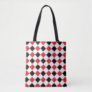 Black and Red Argyle Pattern    