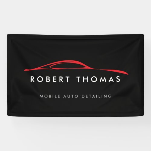 Black and Red Auto Detailing Auto Repair Banner