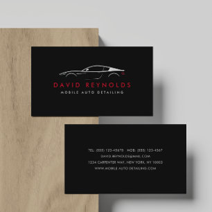 Black and Red Auto Detailing, Auto Repair Business Card