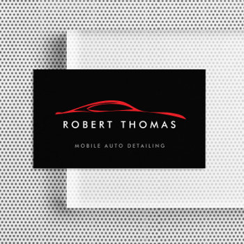 Black And Red Auto Detailing  Auto Repair Business Card by 1201am at Zazzle